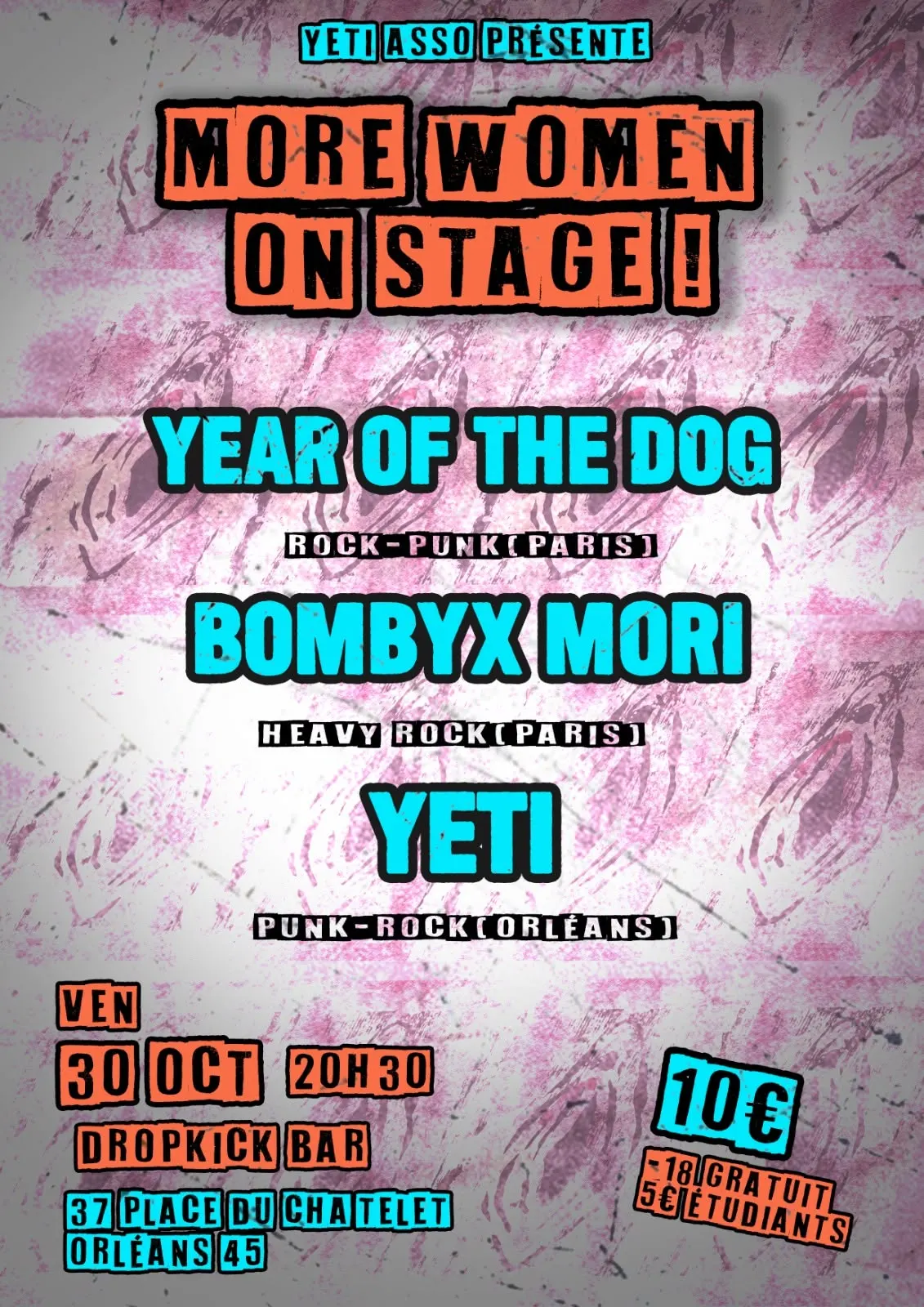 Concert punk Year Of The Dog + Bombyx Mori + Yeti - Orléans