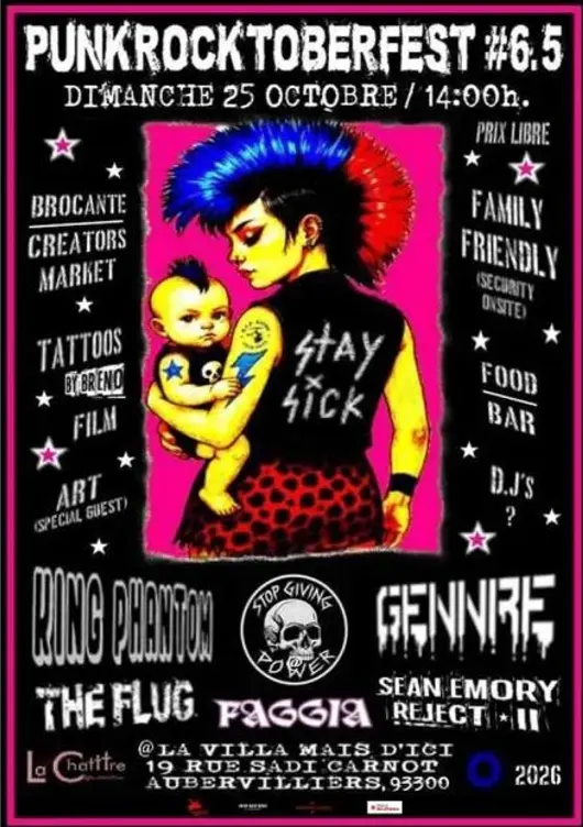 Concert punk PunkRocktober Fest #6.5  (dimanche 25) - Aubervilliers le 25/10/2026 | Agenda concert punk