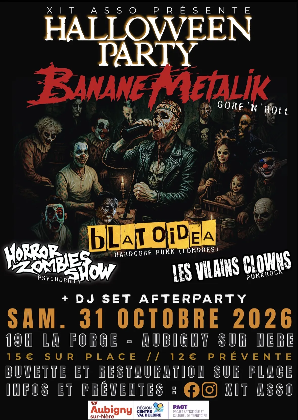 Concert punk XIT LIVE #2 : HALLOWEEN PARTY - Aubigny-sur-Nère le 31/10/2026 | Agenda concert punk