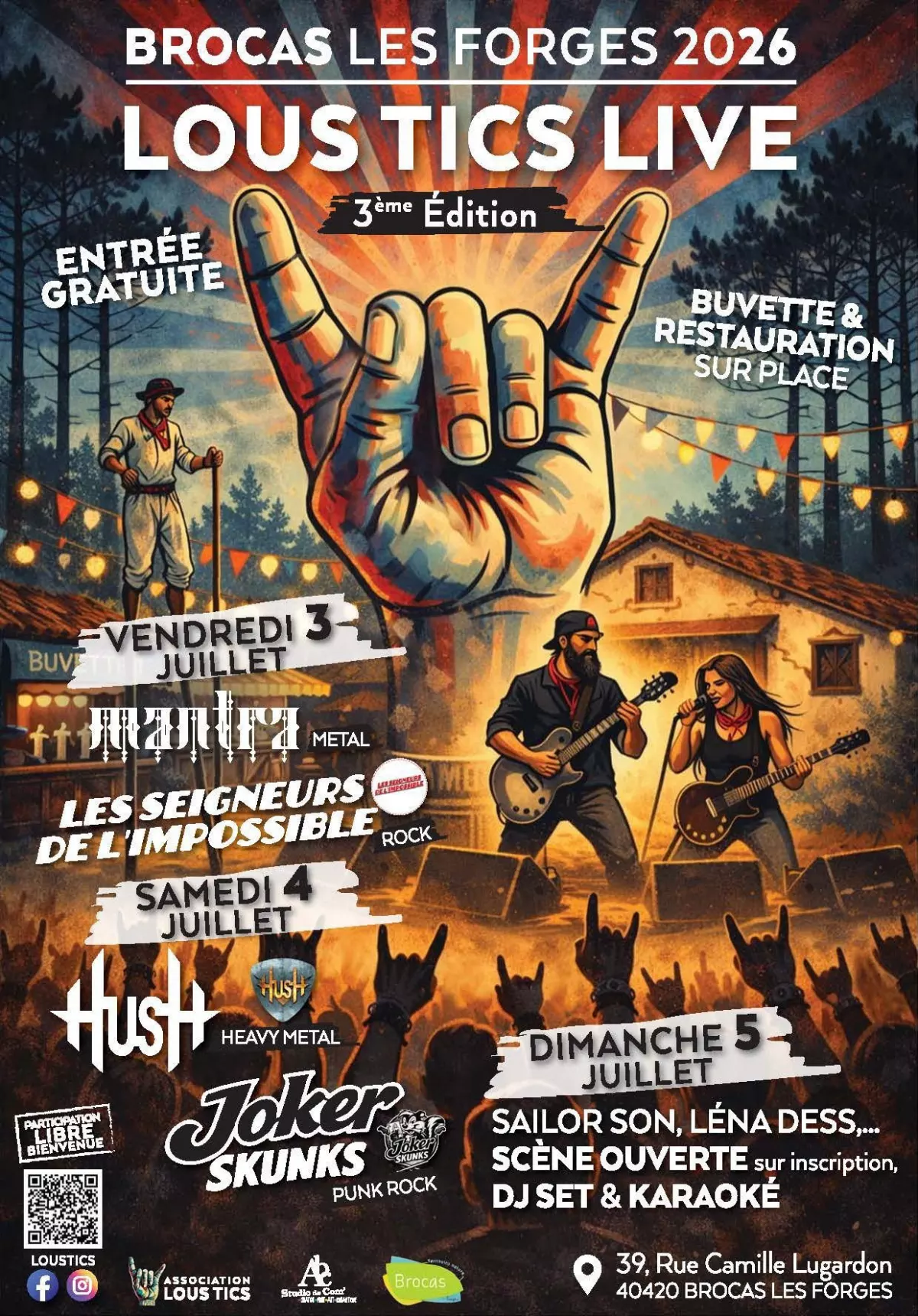 Concert punk Les Seigneurs de L'Impossible + Mantra | Lous Tics - Brocas