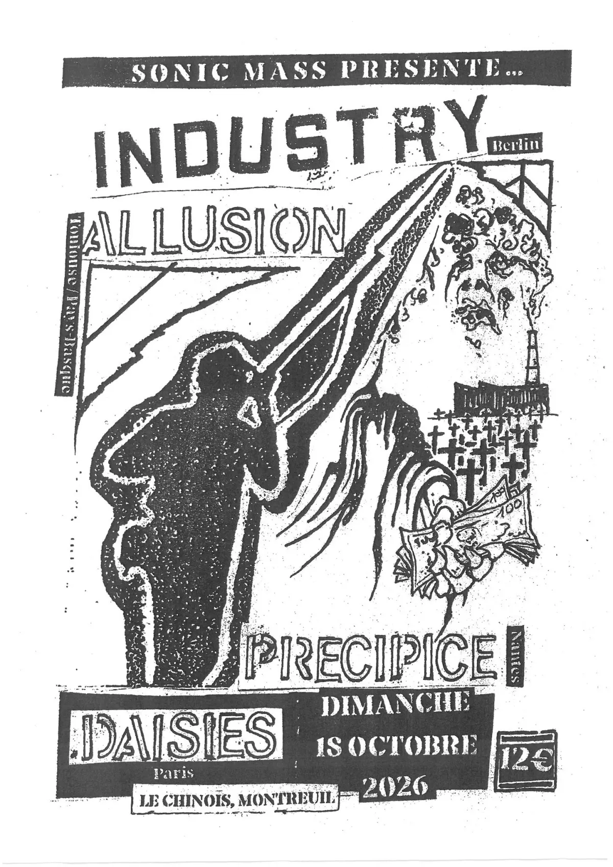 Concert punk Industry + Allusion + Precipice + Daisies - Montreuil