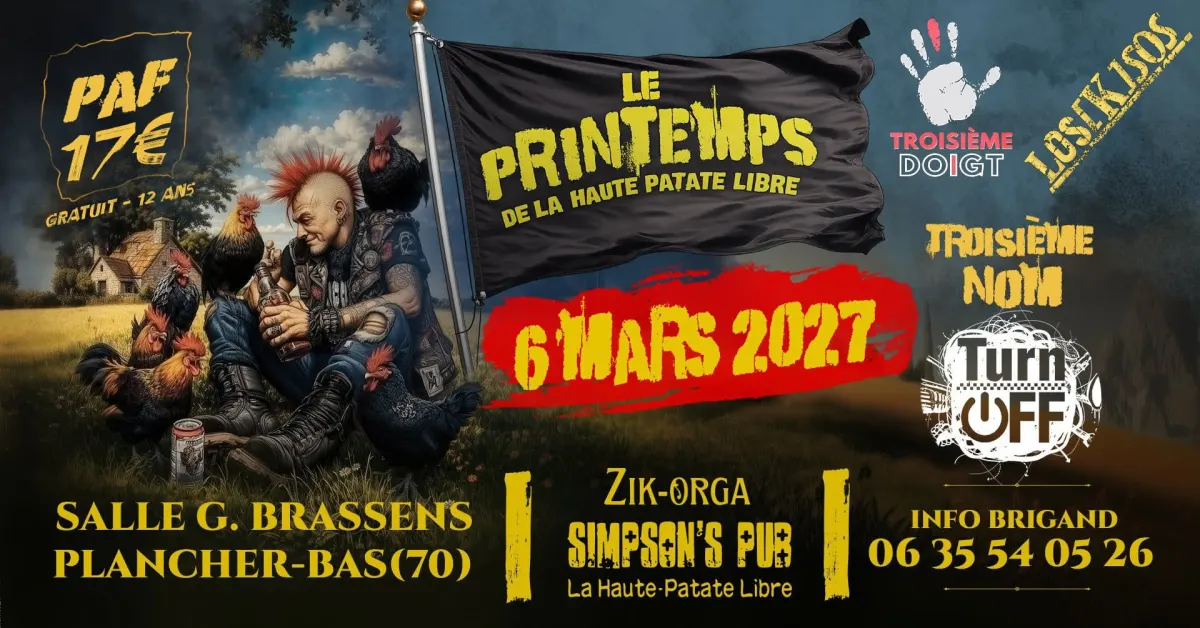 Concert punk Lost Kids + Troisième Doigt + Troisième Nom + Turn OFF - Plancher-Bas le 06/03/2027 | Agenda concert punk