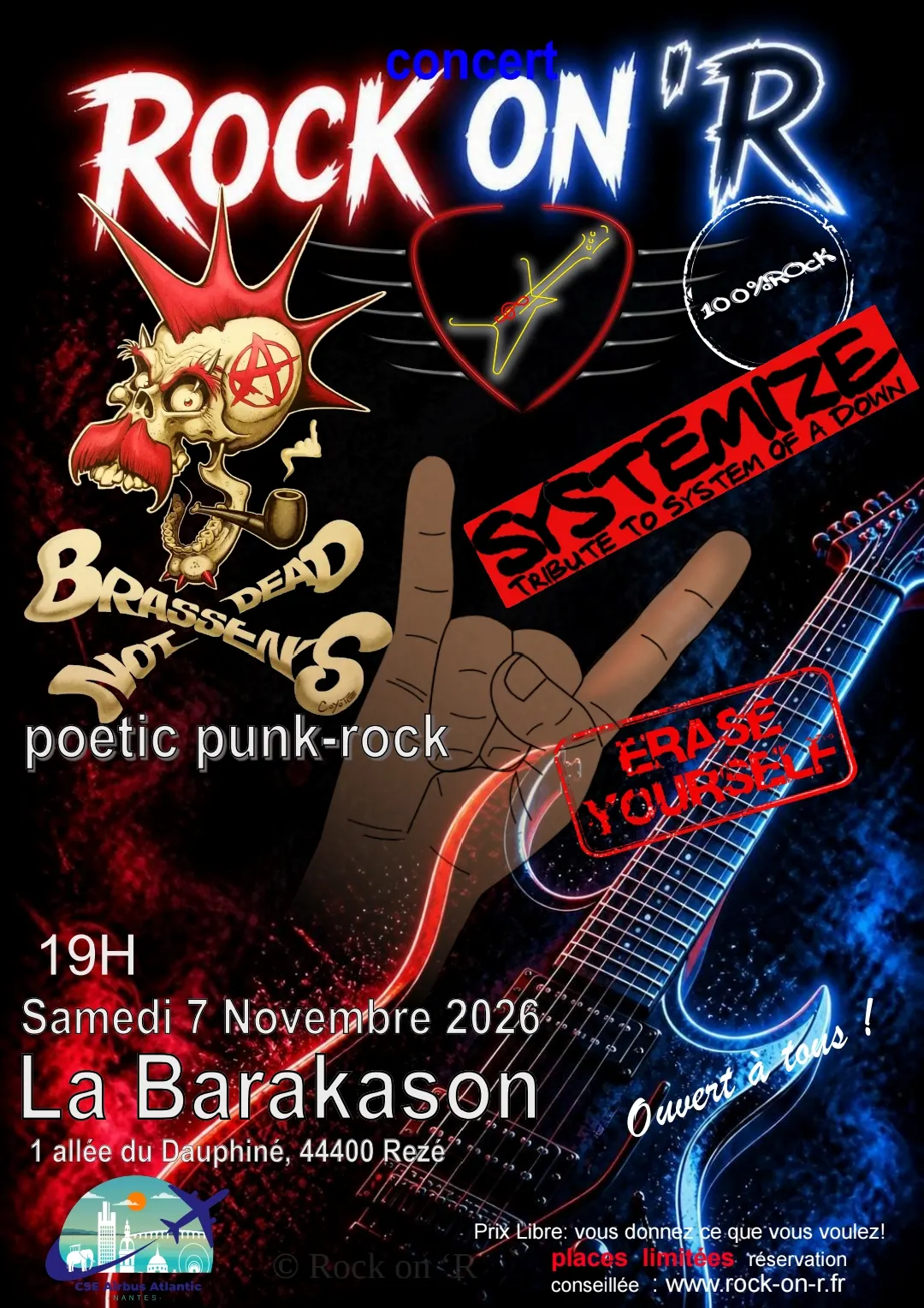 Concert punk Rock-On-R - Nantes le 07/11/2026 | Agenda concert punk