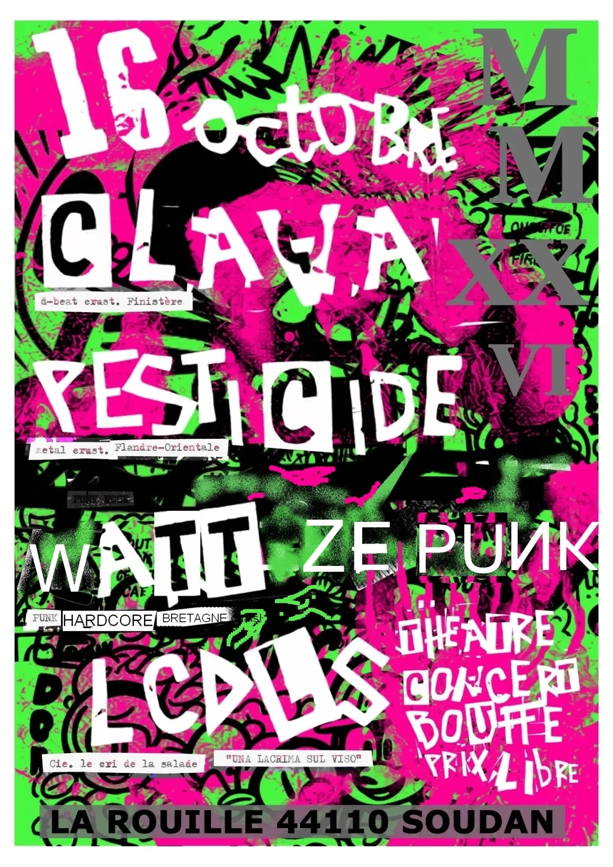 Concert punk Clava + Pesticide + Watt Ze Punk + Lcdl - Soudan