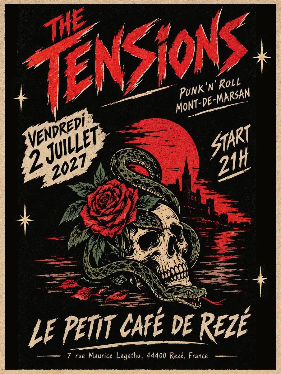 Concert punk The Tensions : Punk-Rock'n'Roll Band - Rezé le 02/07/2027 | Agenda concert punk