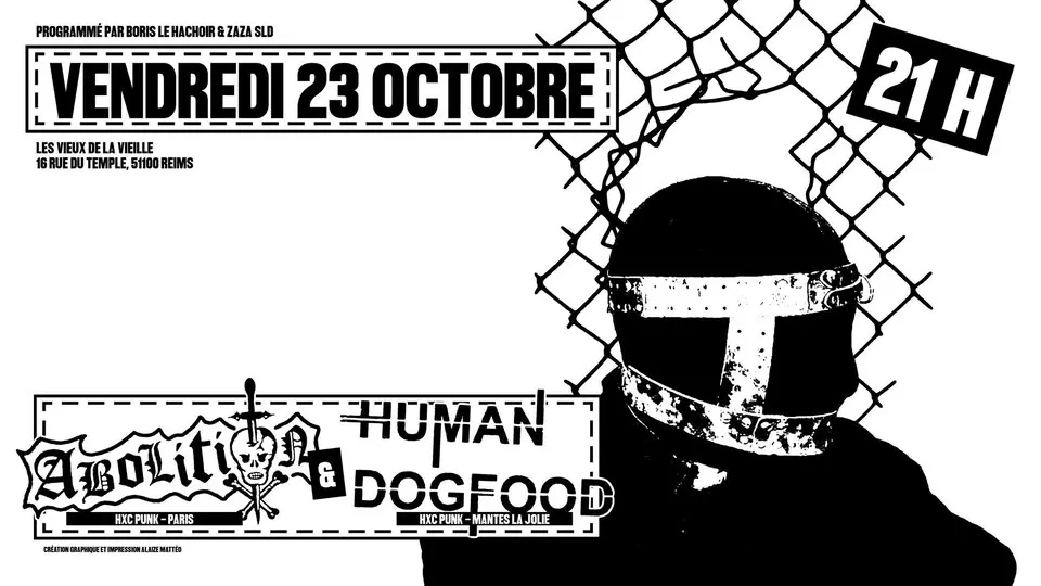 Concert punk Abolition & Human Dogfood - Reims