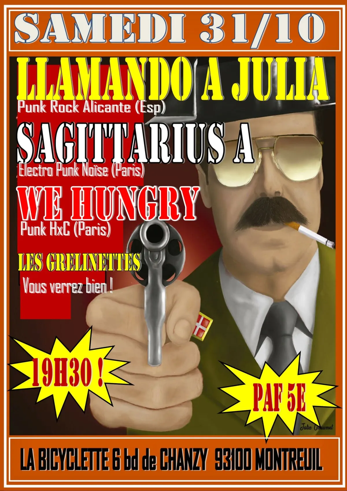 Concert punk Llamando A Julia + Sagittarius A + We Hungry + Les Grelinettes - Montreuil