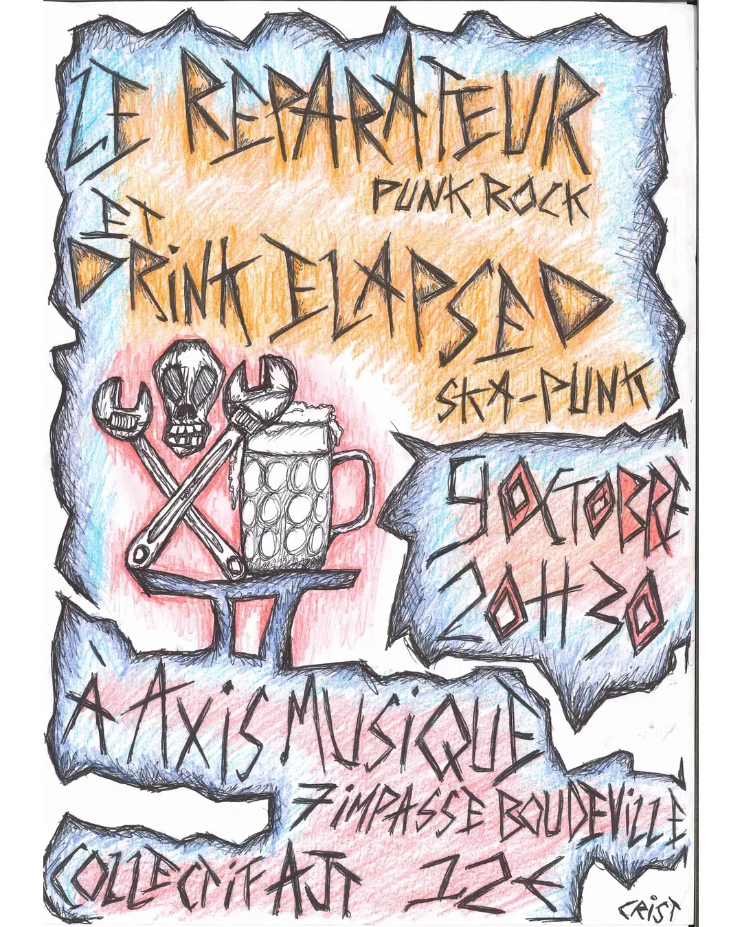 Concert punk Le Réparateur + Drink Elapsed - Toulouse le 09/10/2026 | Agenda concert punk