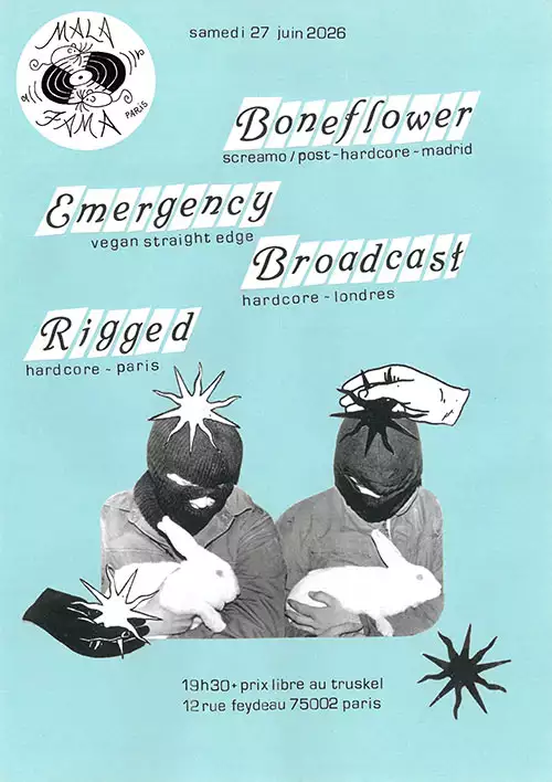 BONEFLOWER + EMERGENCY BROADCAST + RIGGED @ LE TRUSKEL