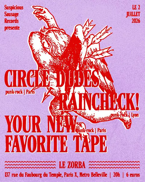 Concert punk Circle Dudes - Your New Favorite Tape - Raincheck! - Paris