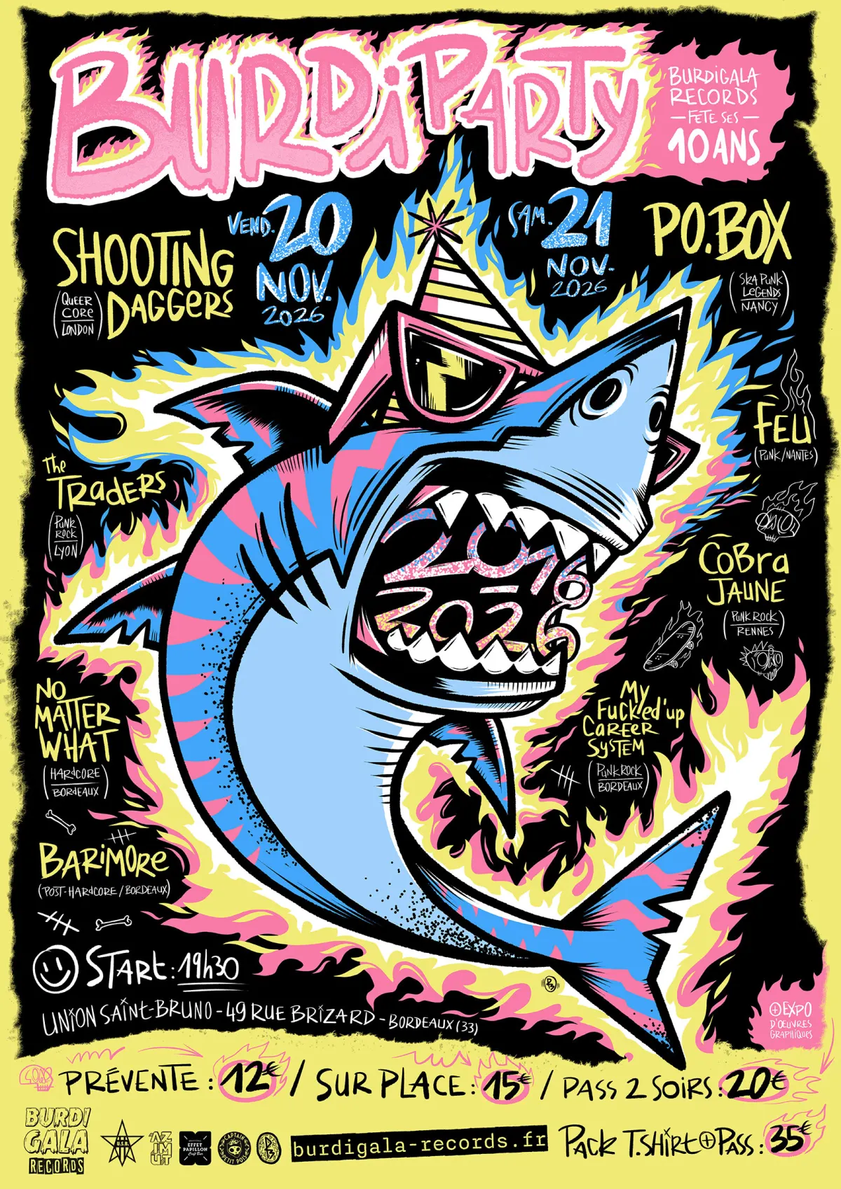 Concert punk Burdiparty soir 2 - 10 ans de Burdigala Records - Bordeaux le 21/11/2026 | Agenda concert punk