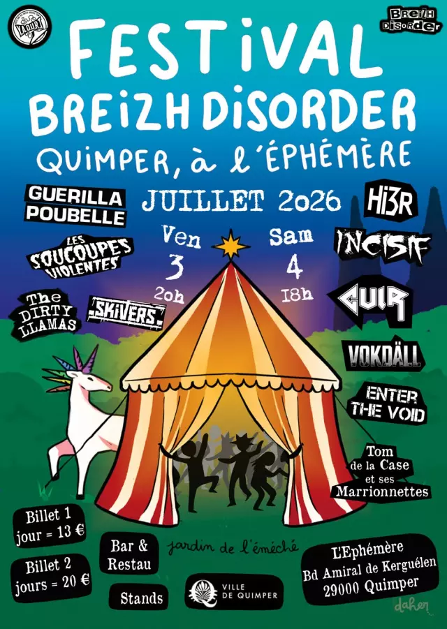 Concert punk Festival Breizh Disorder 2026 - Quimper
