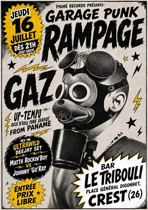 Concert punk Garage Punk rampage au Tribouli - Crest