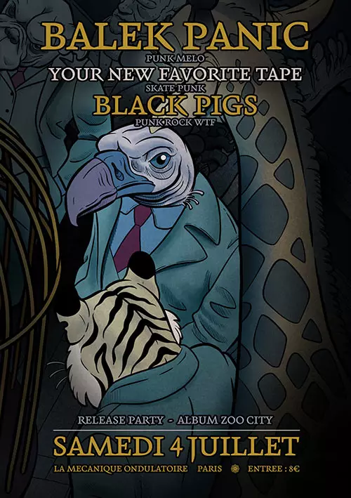 Concert punk RELEASE PARTY - BALEK PANIC + YOUR NEW FAVORITE TAPE + BLACK PIGS - Paris
