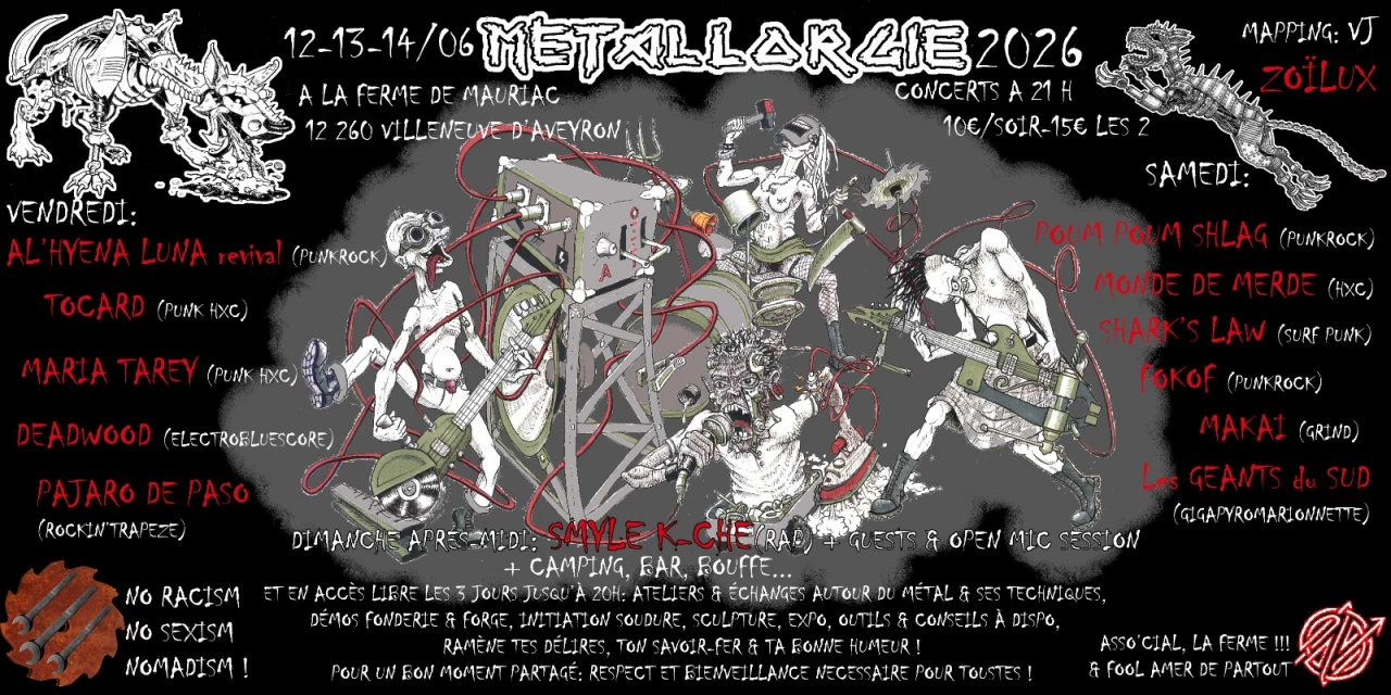 Concert punk Metallorgie 2026 (12 Juin) - Villeneuve le 12/06/2026 | Agenda concert punk