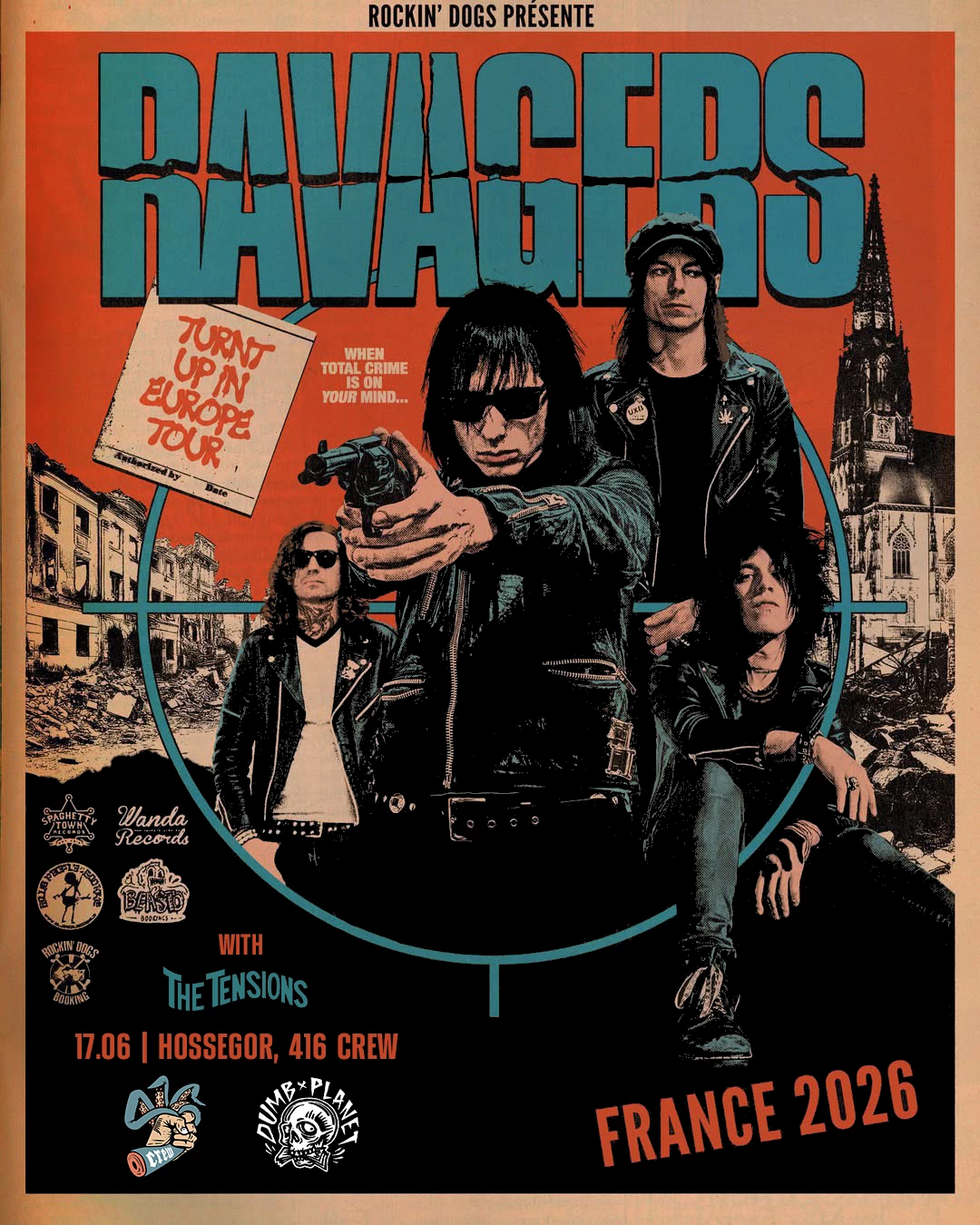 Concert punk 𝐑𝐚𝐯𝐚𝐠𝐞𝐫𝐬 + 𝐓𝐡𝐞 𝐓𝐞𝐧𝐬𝐢𝐨𝐧𝐬 | 𝟒𝟏𝟔 𝐂𝐫𝐞𝐰 - Soorts-Hossegor le 17/06/2026 | Agenda concert punk
